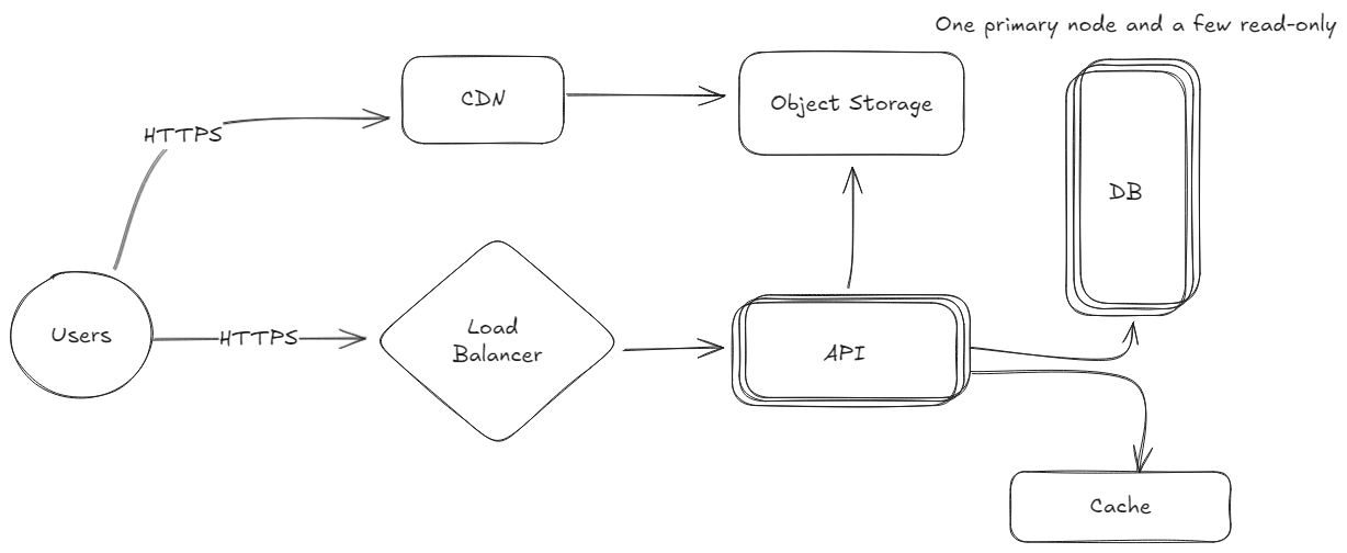 image of a system diagram for a typical web app setup